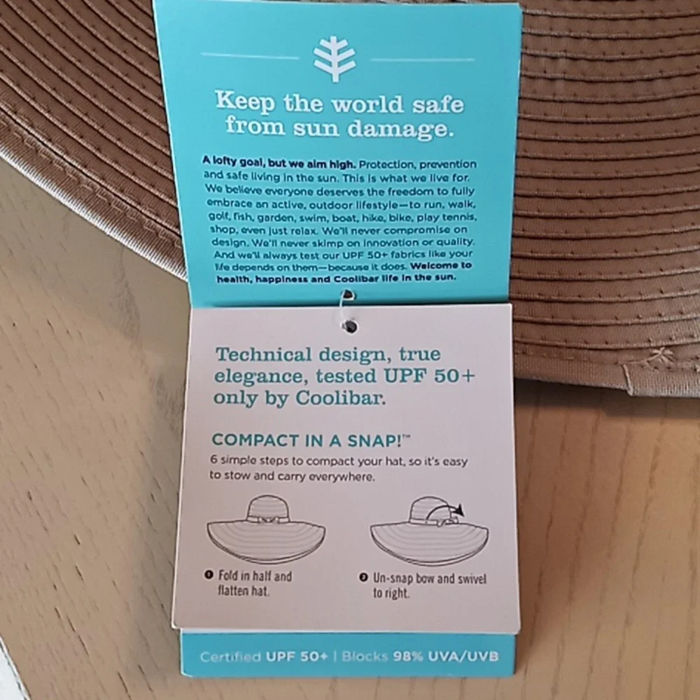 Coolibar Shelby Shapeable Poolside Hat. Convertible Roll With Snap. NWT. UPF 50+ - Picture 8 of 16